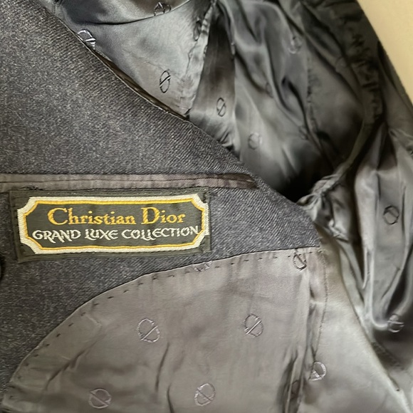Vintage Christian Dior Sz 50 (?) Grand Luxe Collection Charcoal Gray Blazer - Picture 7 of 16